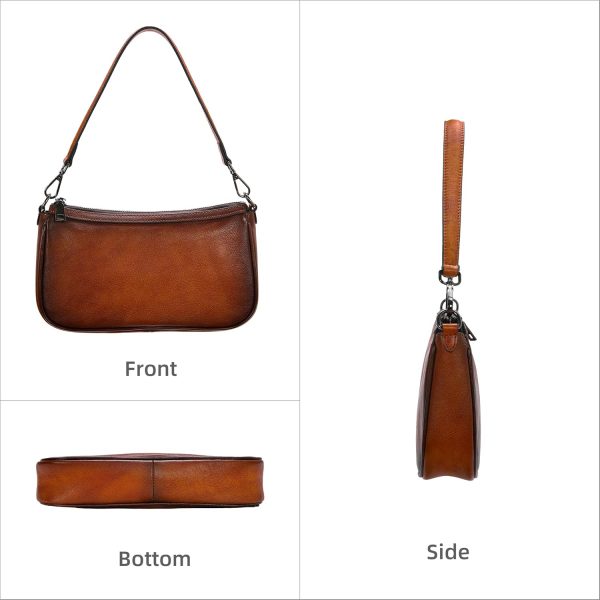 Iswee Leather Crossbody Bags for Women Small Designer Shoulder Bag Hobo Purse Satchel Handbags with Two Straps - Image 10